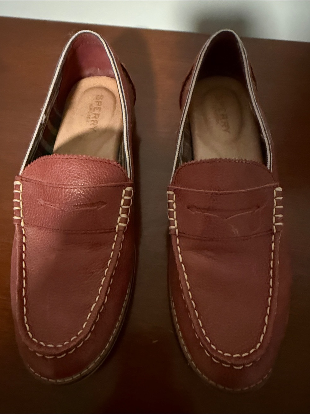 Sperry women’s  Brick Red Leather Penny Loafers